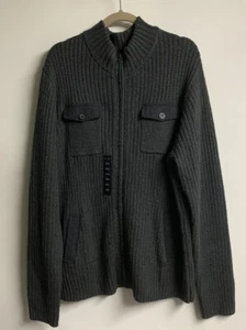Suéter Marc Anthony Hombres XXL Pizarra Gris Oscuro Cuello Alto Manga Larga Cremallera Completa - Imagen 1 de 9