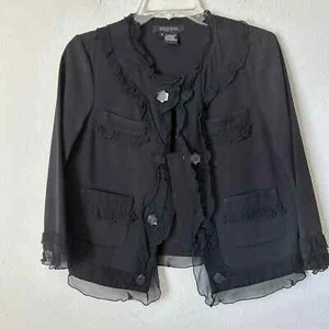 Etcetera Black Cropped Light Weight Blazer Sz 6 B-LB  - Picture 1 of 3