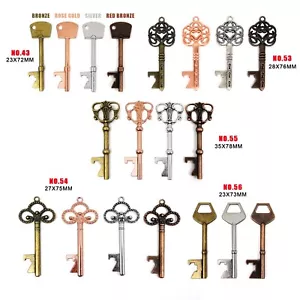 5pcs Large Retro Antique Vintage Old Look Decorative Key Charms Jewelry Pendants - Picture 1 of 23