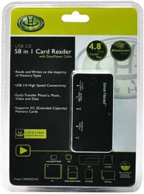  CR8000SDXC Gear Head USB 3.0 Card Reader  58 IN 1 . - Image 1 of 4