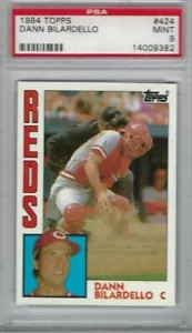 Tarjeta de béisbol Topps 1984 #424 Dann Bilardello, rojos de Cincinnati clasificación PSA 9 - Imagen 1 de 1