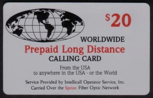 Tarjeta telefónica prepaga de $20 en todo el mundo (tarjeta de usuario genérica) tarjeta telefónica de plástico delgado - Imagen 1 de 2