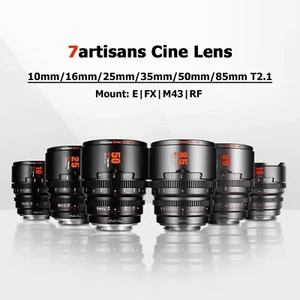 7artisans 10mm 16mm 25mm 35mm 50mm 85mm T2.1 S35 HOPE Cine Lens for RF/X/E/M43 - Picture 1 of 20