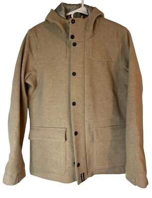 NWOT Burton Wool Nylon Blend Pea Coat Women’s Med Khaki Button-Full Zip Winter - Image 1 of 4