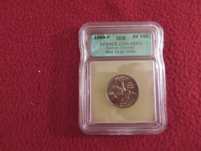 1999 P DELAWARE STATE QUARTER SAMPLE ICG SLAB COIN FROM DENVER COIN EXPO - Image 1 of 4