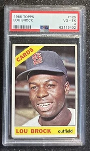 1966 Topps Lou Brock #125 St. Louis Cardinals (6x AS/Hall of Fame) PSA 4 VG-EX - Bild 1 von 3