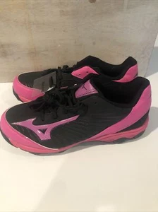 Mizuno Women's Finch Franchise 7 Softball Cleats Black/Pink Size 9.5 NEW NO BOX - Picture 1 of 5