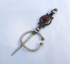 ANTIQUE AFRICAN TUAREG SILVER COLOR PENDANT RED STONE OLD TRIBAL ETHNIC BERBER A