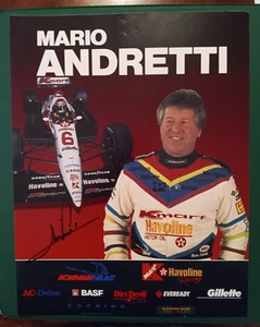 Foto/tarjeta autografiada por Mario Andretti 11x8 - NASCAR - rara - Imagen 1 de 3