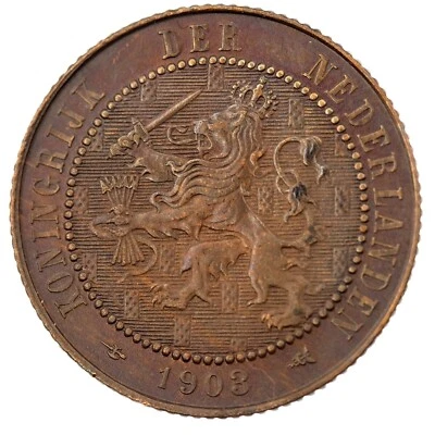 1903 NETHERLANDS 2 1/2 CENTS - AU - High Value - Lot #5095 - Image 1 of 2