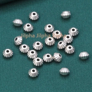 Wellpappe Untertasse Perle Sterlingsilber Navajo Perlen Zwischenring A5378 - Bild 1 von 5