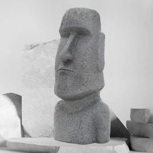 Osterinsel Moai Rapa Nui Tiki Deko Figur Gartenfigur Skulptur Kopf Grau 78 cm - Bild 1 von 7