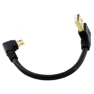90 degree Right Angle Micro USB to Left Angle USB A Male Cable Charge R6L4 N5S7 - Zdjęcie 1 z 8