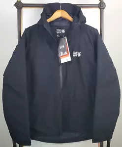 MOUNTAIN HARDWEAR NEW $250 Size Large Mens DryQ Hooded Insulated Jacket Black - Picture 1 of 24