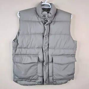 Cabelas Vest Mens Medium Beige Premier Goose Down Puffer Quilted Northern Zip - Picture 1 of 10