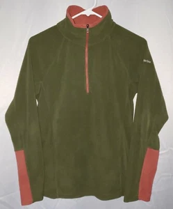 Columbia 1/4-Reißverschluss Fleece gefütterter Pullover Damengröße Small normal grün und pink - Bild 1 von 5
