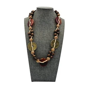 Collana Boho Fatta a Mano Spiaggia Comber Hippy Pietre Decorative e Lunga 30 - Foto 1 di 8