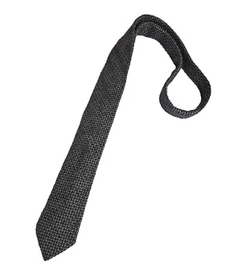 Corbata delgada CANALI 1934 XL Current gris/blanco mezcla de lana geométrica LUJO ITALIA Foto 1 de 4