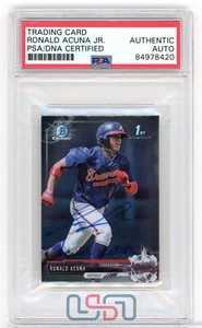 Ronald Acuna Jr. Signed "Acuna Matata" 2017 Bowman Chrome Mini #BCP127 PSA/DNA - Picture 1 of 2