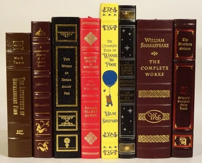 Lot of 8 Bonded Leather DECOR Books-BARNES & NOBLE-Bantam-Dutton-STAGING-PROP - Image 1 of 4