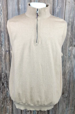 Fairway & Greene The Natural Baruffa Merino Golf Sweater Vest 1/4 Zip Mens XL - Image 1 of 4
