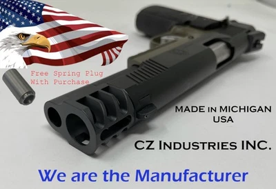 Freno compensador 1911 - Freno de boca - con ranuras laterales 45acp - HECHO EN EE. UU. Foto 1 de 4