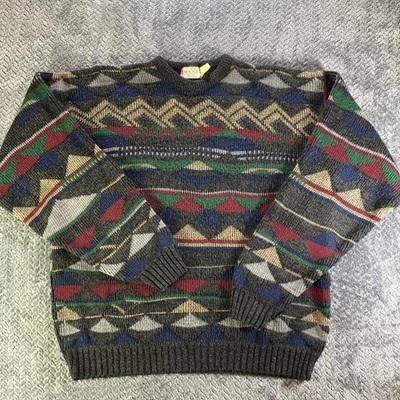 Vintage The Mens Store at Sears Sweater XL T Pullover Geometric Print Grandpa - Image 1 of 4