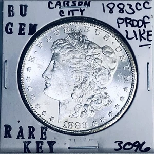 1883 CC BU GEM MORGAN SILVER DOLLAR UNC MS+++ U.S. MINT RARA KEY COIN 3096 - Foto 1 di 3