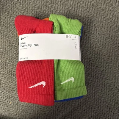 Nike Dri Fit Everyday Plus Crew Socks Medium Unisex 6-PACK MultiColor SX6897-903 - Image 1 of 4