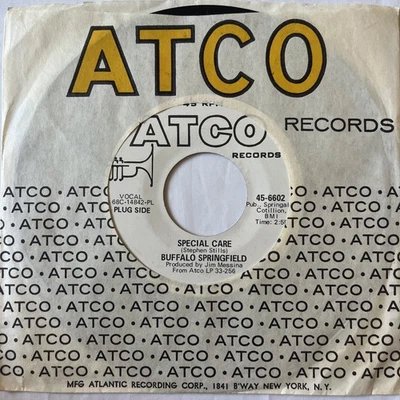 BUFFALO SPRINGFIELD PROMO: Special Care / Kind Woman ATCO Records 45rpm 7" vg+ - Image 1 of 4