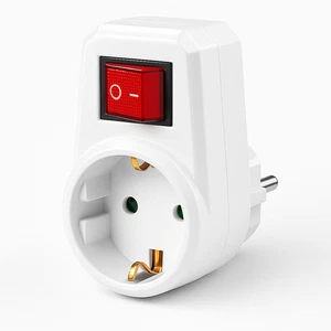 Schaltbare Steckdose mit Schalter Ein-Aus Schuko Stecker TÜV/GS 250V HEITECH - Bild 1 von 4