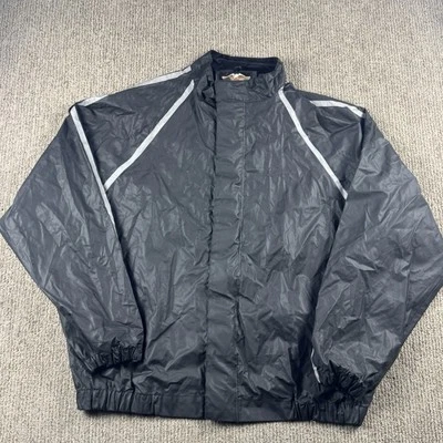 Harley Davidson Mens M Rain Jacket PVC Reflective Stripes Black Motorcycle - Image 1 of 4