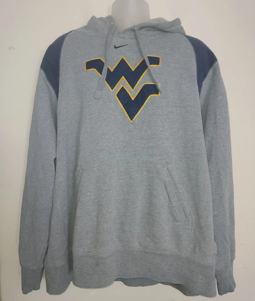 Nike WVU Men's Hoodie 3XL  Pullover Sweatshirt West Virginia Mountaineers Gray - Image 1 of 4