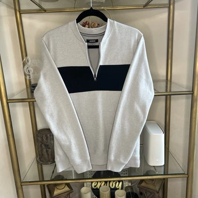 Sudadera suave elástica gris Alfani para hombre, talla pequeña Foto 1 de 4