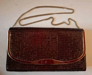 Plum Glomesh Vintage Clutch Bag In Box, Preowned - Picture 1 of 9