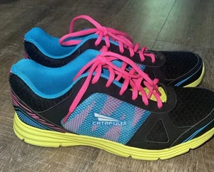 Catapult Womens Sz 10 Running Shoes Black Neon Green Pink Blue Workout - Picture 1 of 6