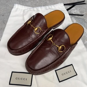 Gucci 1953 Horsebit Mules Flats Heels Brown Leather 7 G or 7.5 US or 41 EUR - Picture 1 of 12