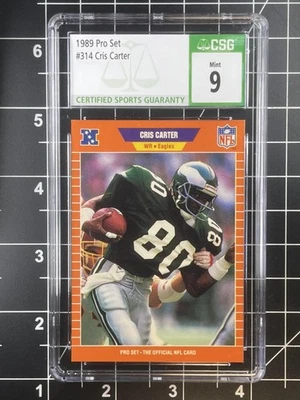 Pro Set #314 Cris Carter CSG 9 1989 no PSA Foto 1 de 2