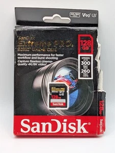 Carte SD SDXC SanDisk 128 Go Extreme PRO 300 Mo/s classe 10 UHS-II U3 4K mémoire 128 G - Photo 1 sur 4