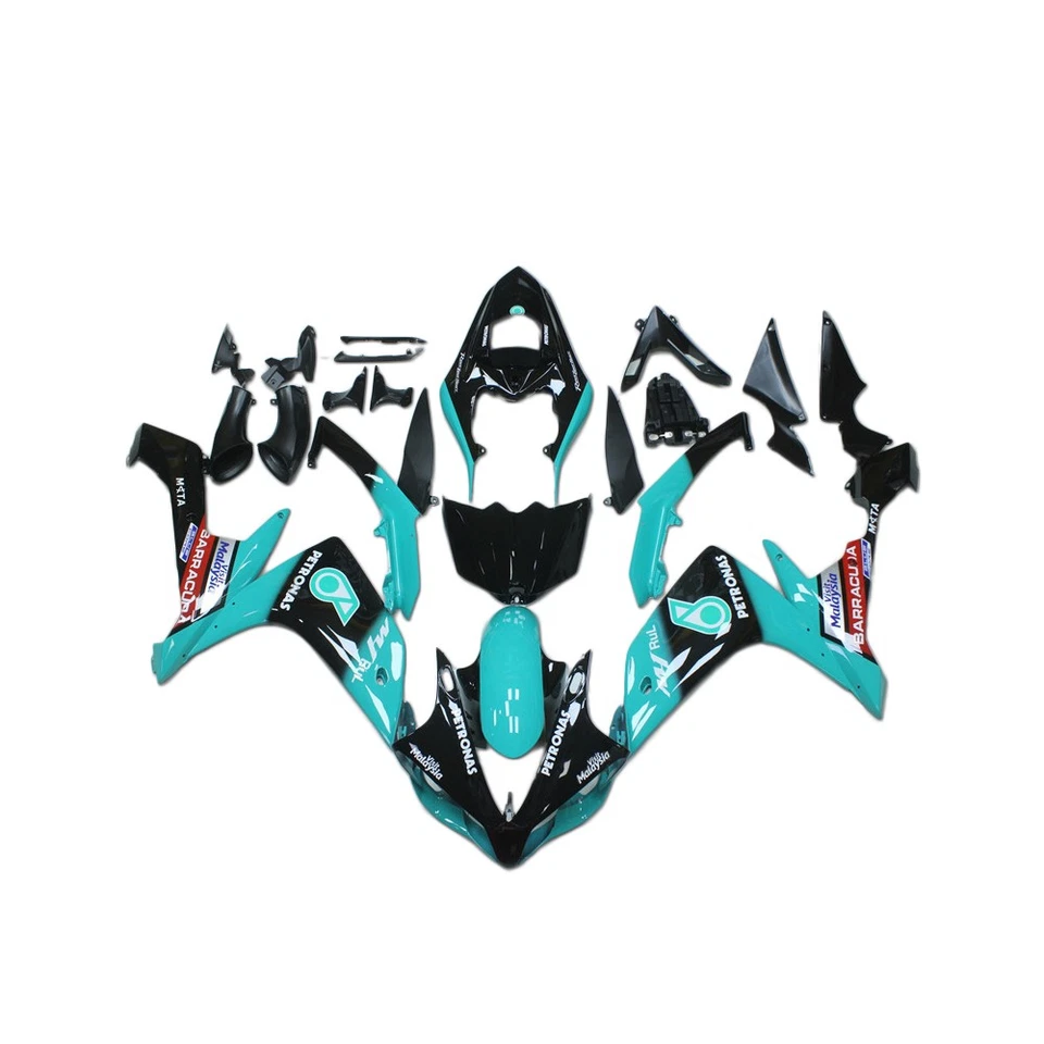 Molde de inyección de carenado apto para Yamaha 2007-2008 YZF R1 negro azul plástico a02 Foto 1 de 4
