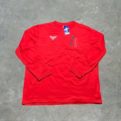 芝加哥公牛队套衫圆领运动衫男式 2XL 码红色全新带标签 NBA 篮球 — 第 1/4 张图片