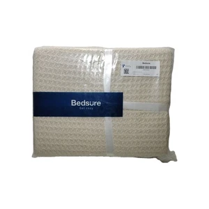 Bedsure 100% Cotton Herringbone Twin XL Throw Blanket 66x90" Linen Beige NWT - Picture 1 of 12
