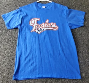 WWE Wrestling Diva T-Shirt Nikki Bella Women's XXL Blue Logo Fearless Nikki Top - Picture 1 of 17