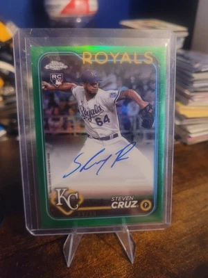 2024 Topps Chrome - Rookie Autographs Steven Cruz #RA-SC Green Refractor 99/99 - Image 1 of 3