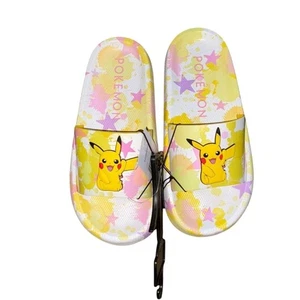Pokemon Pikachu Mujer Diapositivas-Amarillo/Rosa/Púrpura-Talla 6-NWD - Imagen 1 de 5