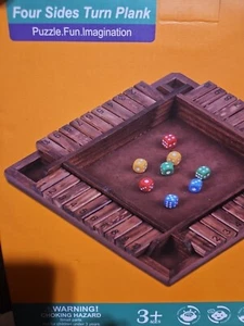 Shut the Box Dice Game Party Game Wooden Box numbers Game NeW - Picture 1 of 5