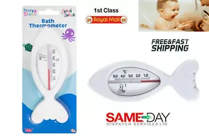 Baby Bath Thermometer White Fish Shape Floating Safety Water Temperature Tester - Picture 1 of 8