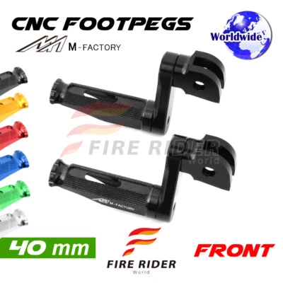 Para Buell XB12R Firebolt 2004+ 04+ 40 mm Elevador Extendido Frontal Negro estriberas Foto 1 de 4