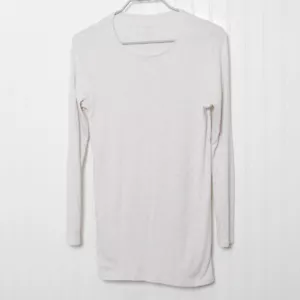 J Jill Perfect Pima Biege Oat Round Neck Long Sleeve Cotton Tunic Top Small - Picture 1 of 8
