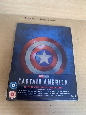 Captain America Trilogy 3 Movie Collection Blu Ray Steelbook NEW & SEALED Marvel - Image 1 of 4